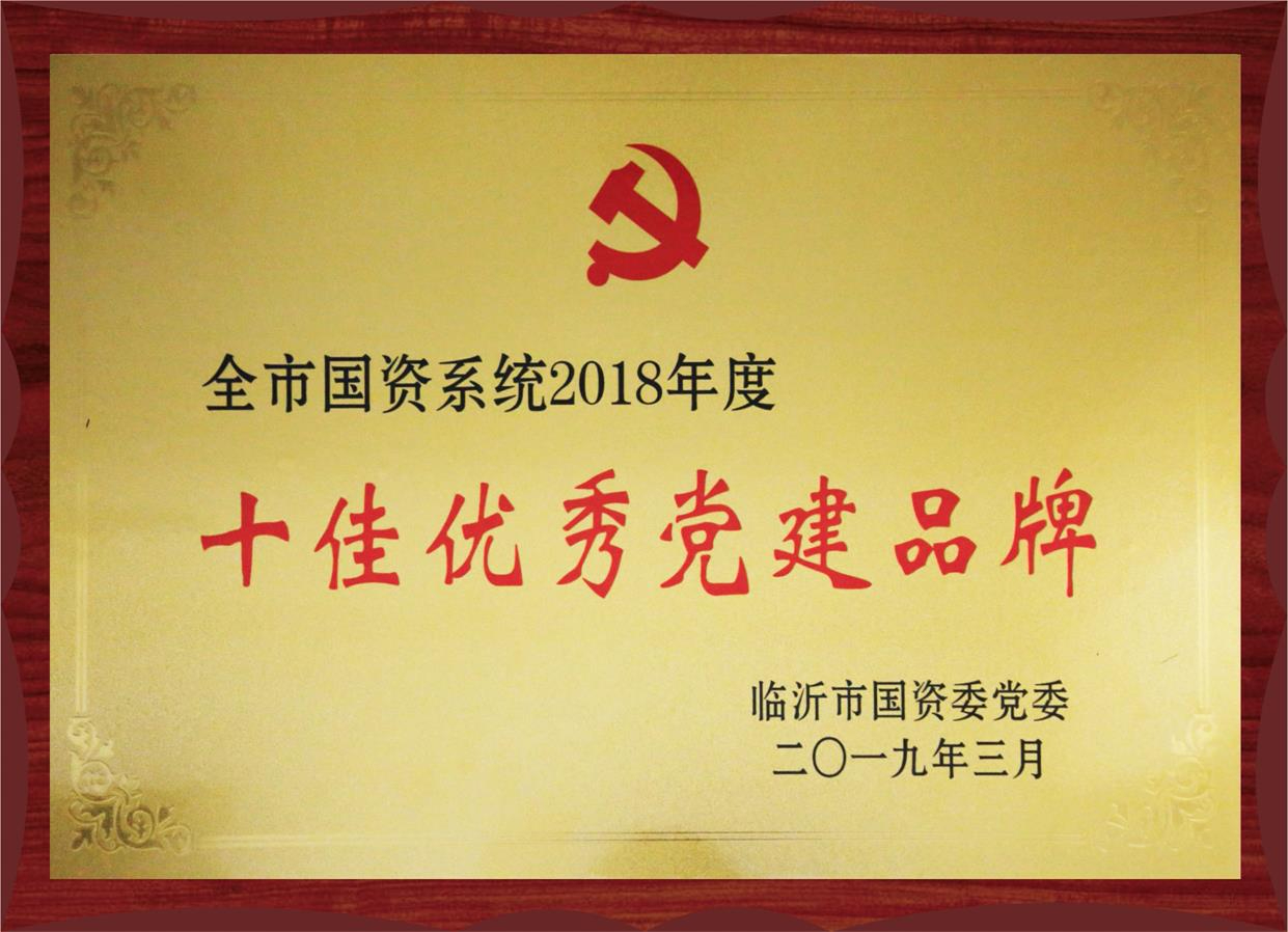 全市國(guó)資系統(tǒng)2018年度十佳優(yōu)秀黨建品牌